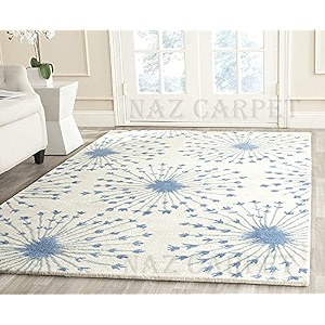 handmade geometrical pattern woollen rugs 1 inch thick pile 12 x 15 feet color multi