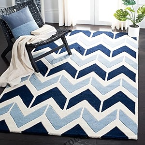handmade geometrical pattern woollen rugs 1 inch thick pile 5x5 feet round color multi