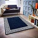 Handmade Geometrical Pattern Woollen Rugs 1 inch Thick Pile (8x11 Feet) Color Multi