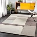 Handmade Geometrical Pattern Woollen Rugs 1 inch Thick Pile (5x7 Feet) Color Multi