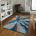 Handmade Geometrical Pattern Woollen Rugs 1 inch Thick Pile (6x8 Feet) Color Multi