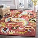 Handmade Geometrical Pattern Woollen Rugs 1 inch Thick Pile (7x10 Feet) Color Multi