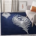 Handmade Geometrical Pattern Woollen Rugs 1 inch Thick Pile (5x5 Feet Square) Color Multi