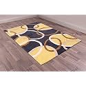 Handmade Geometrical Pattern Woollen Rugs 1 inch Thick Pile (5x8 Feet) Color Multi
