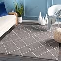 Handmade Geometrical Pattern Woollen Rugs 1 inch Thick Pile (6x9 Feet) Color Multi