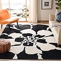 Handmade Geometrical Pattern Woollen Rugs 1 inch Thick Pile (6x6 Feet Square) Color Multi