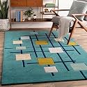 Handmade Geometrical Pattern Woollen Rugs 1 inch Thick Pile (9x12 Feet) Color Multi