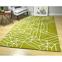 Handmade Geometrical Pattern Woollen Rugs 1 inch Thick Pile (7x7 Feet Square) Color Multi