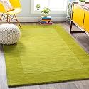 Handmade Geometrical Pattern Woollen Rugs 1 inch Thick Pile (7x7 Feet Square) Color Multi