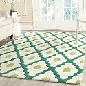 Handmade Geometrical Pattern Woollen Rugs 1 inch Thick Pile (7x10 Feet) Color Multi