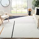 Handmade Geometrical Pattern Woollen Rugs 1 inch Thick Pile (5x7 Feet) Color Multi