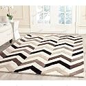 Handmade Geometrical Pattern Woollen Rugs 1 inch Thick Pile (5x8 Feet) Color Multi
