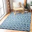 Handmade Geometrical Pattern Woollen Rugs 1 inch Thick Pile (5x5 Feet Round) Color Multi