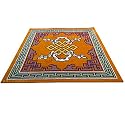 Handmade Geometrical Pattern Woollen Rugs 1 inch Thick Pile (6x6 Feet Square) Color Multi