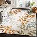 Handmade Geometrical Pattern Woollen Rugs 1 inch Thick Pile (8x8 Feet Square) Color Multi