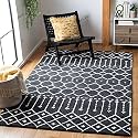 Handmade Geometrical Pattern Woollen Rugs 1 inch Thick Pile (5x5 Feet Round) Color Multi