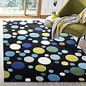 Handmade Geometrical Pattern Woollen Rugs 1 inch Thick Pile (6x6 Feet Square) Color Multi