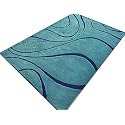 Handmade Geometrical Pattern Woollen Rugs 1 inch Thick Pile (5x5 Feet Square) Color Multi