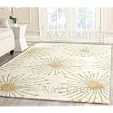 Handmade Geometrical Pattern Woollen Rugs 1 inch Thick Pile (7x10 Feet) Color Multi