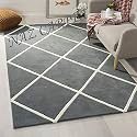 Handmade Geometrical Pattern Woollen Rugs 1 inch Thick Pile (6x6 Feet Round) Color Multi