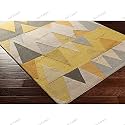 Handmade Geometrical Pattern Woollen Rugs 1 inch Thick Pile(4x6 Feet) Color Multi