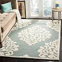 Handmade Geometrical Pattern Woollen Rugs 1 inch Thick Pile (5x5 Feet Square) Color Multi