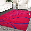 Handmade Geometrical Pattern Woollen Rugs 1 inch Thick Pile (5x7 Feet) Color Multi