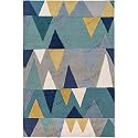 Handmade Geometrical Pattern Woollen Rugs 1 inch Thick Pile (6x6 Feet Round) Color Multi