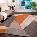 Handmade Geometrical Pattern Woollen Rugs 1 inch Thick Pile (8x11 Feet) Color Multi