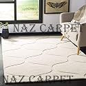 Handmade Geometrical Pattern Woollen Rugs 1 inch Thick Pile (8x8 Feet Round) t Color Multi