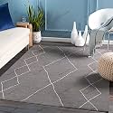 Handmade Geometrical Pattern Woollen Rugs 1 inch Thick Pile(4x6 Feet) Color Multi