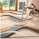 Handmade Geometrical Pattern Woollen Rugs 1 inch Thick Pile (8x8 Feet Square) Color Multi