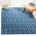 Handmade Geometrical Pattern Woollen Rugs 1 inch Thick Pile (8x11 Feet) Color Multi