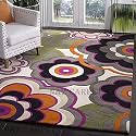 Handmade Geometrical Pattern Woollen Rugs 1 inch Thick Pile(4x6 Feet) Color Multi