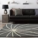 Handmade Geometrical Pattern Woollen Rugs 1 inch Thick Pile (6x6 Feet Square) Color Multi
