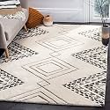 Handmade Geometrical Pattern Woollen Rugs 1 inch Thick Pile (5x5 Feet Square) Color Multi