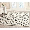 Handmade Geometrical Pattern Woollen Rugs 1 inch Thick Pile (6x9 Feet) Color Multi