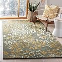 Handmade Geometrical Pattern Woollen Rugs 1 inch Thick Pile (6x8 Feet) Color Multi