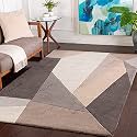 Handmade Geometrical Pattern Woollen Rugs 1 inch Thick Pile (8x11 Feet) Color Multi