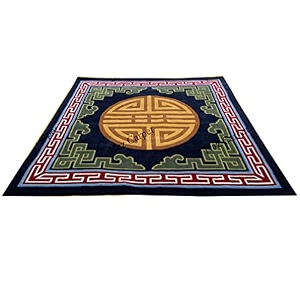 new handmade bhutan kargil pattern classical woollen rugs 1 inch thick pile 6x6 feet square color multi