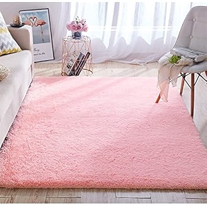 naze modern export quality micro fiber shaggy carpet runner for hall room guest room bedroom etccolor-pink size 3x5 feet92x152 cm
