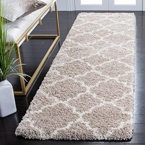 naze modern export quality micro fiber shaggy carpet runner for hall room guest room bedroom etccolor- beige and ivory ii size2x4 feet 60x120 cm