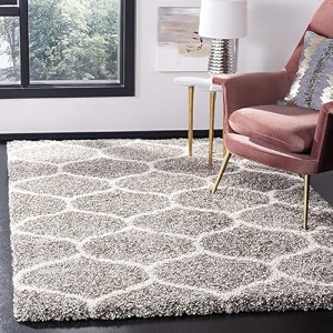 naze modern export quality micro fiber shaggy carpet runner for hall room guest room bedroom etccolor-silver ivory size 5x8 feet152x245 cm
