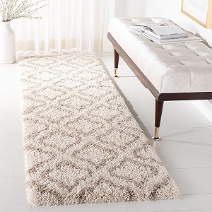 naze modern export quality micro fiber shaggy carpet runner for hall room guest room bedroom etccolor- ivory pattern size 2x5 feet60x155 cm