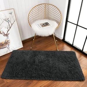 naze modern export quality micro fiber shaggy carpet runner for hall room guest room bedroom etccolor-dark grey size 2x5 feet60x155 cm