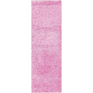 naze modern export quality micro fiber shaggy carpet runner for hall room guest room bedroom etccolor-pink size 2x5 feet60x155 cm