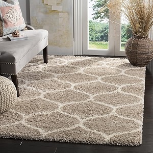 naze modern export quality micro fiber shaggy carpet runner for hall room guest room bedroom etccolor-beige and ivory size 4x6 feet123x185 cm