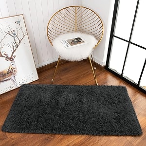 naze modern export quality micro fiber shaggy carpet runner for hall room guest room bedroom etccolor-dark grey size2x4 feet 60x120 cm