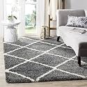 Naze Modern Export Quality Micro Fiber Shaggy Carpet, Runner for Hall, Room, Guest Room, Bedroom etcColor-Grey N Ivory Size 5x8 feet(152x245 cm)