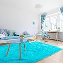 Naze Modern Export Quality Micro Fiber Shaggy Carpet, Runner for Hall, Room, Guest Room, Bedroom etcColor-Turqoise Size 4x6 feet(123x185 cm)
